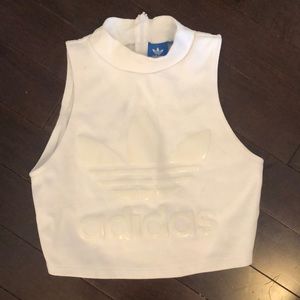 Adidas white crop top